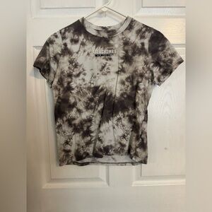 Abercrombie & Fitch Women's Tie-Dye Short Sleeve Tee - Black and Gray Size Small